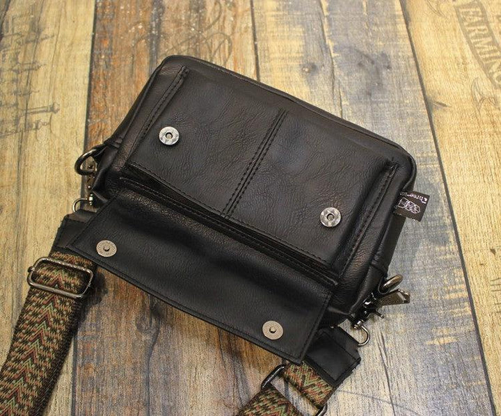 Faux Leather Flap Shoulder Bag