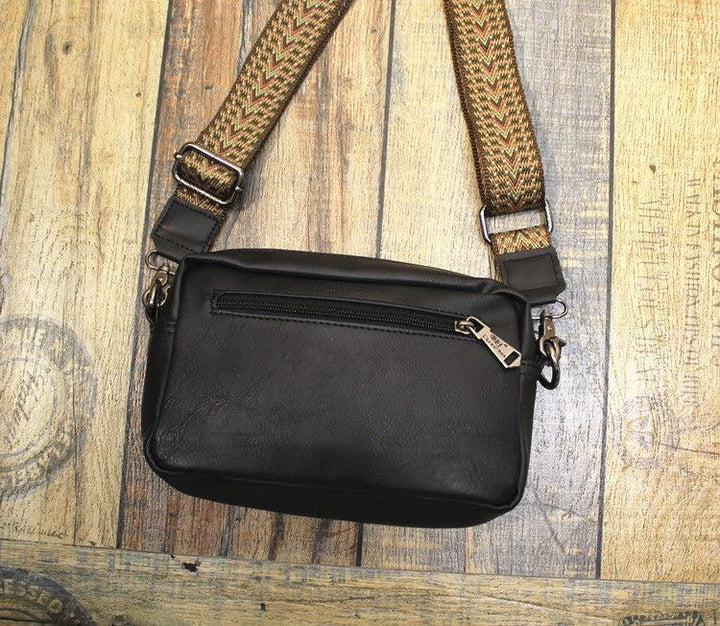 Faux Leather Flap Shoulder Bag