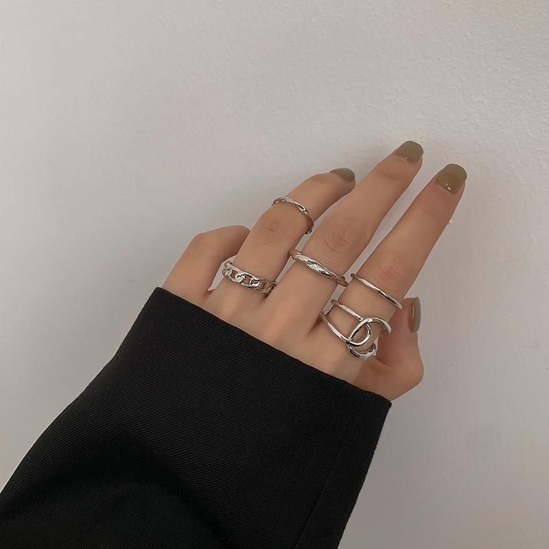 Five-Piece Golden Open Ring