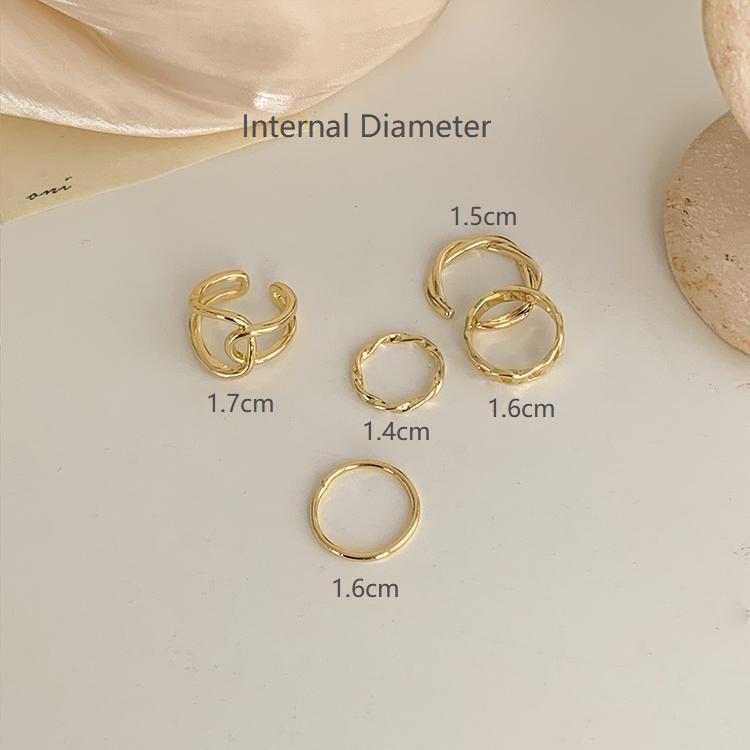 Five-Piece Golden Open Ring