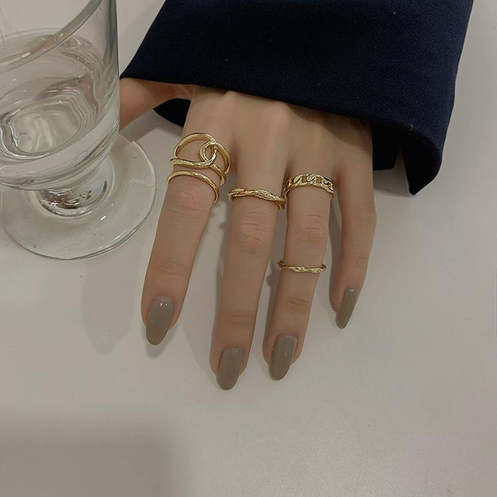 Five-Piece Golden Open Ring