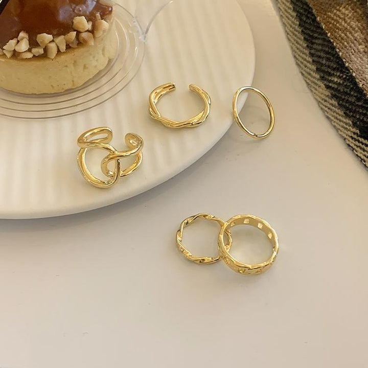 Five-Piece Golden Open Ring