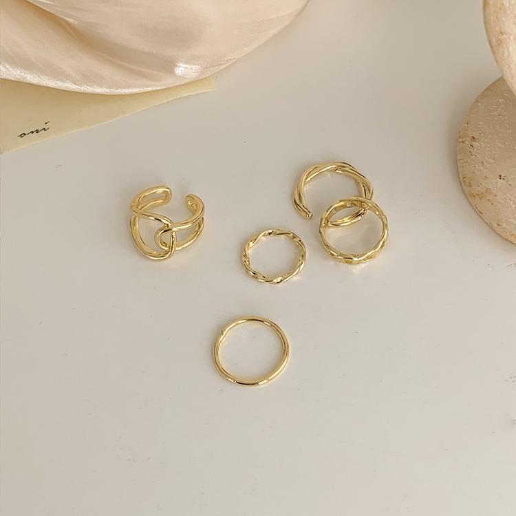 Five-Piece Golden Open Ring