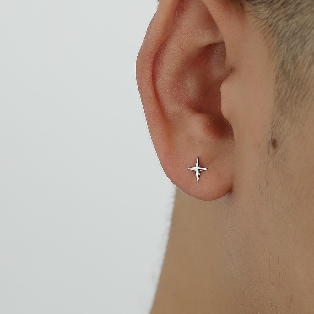 Four-Pointed Star Stud Earrings