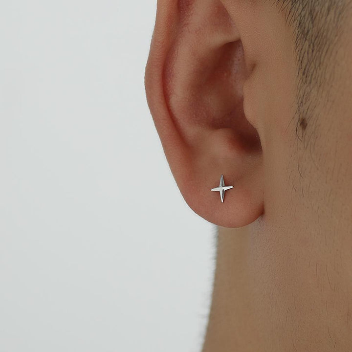 Four-Pointed Star Stud Earrings