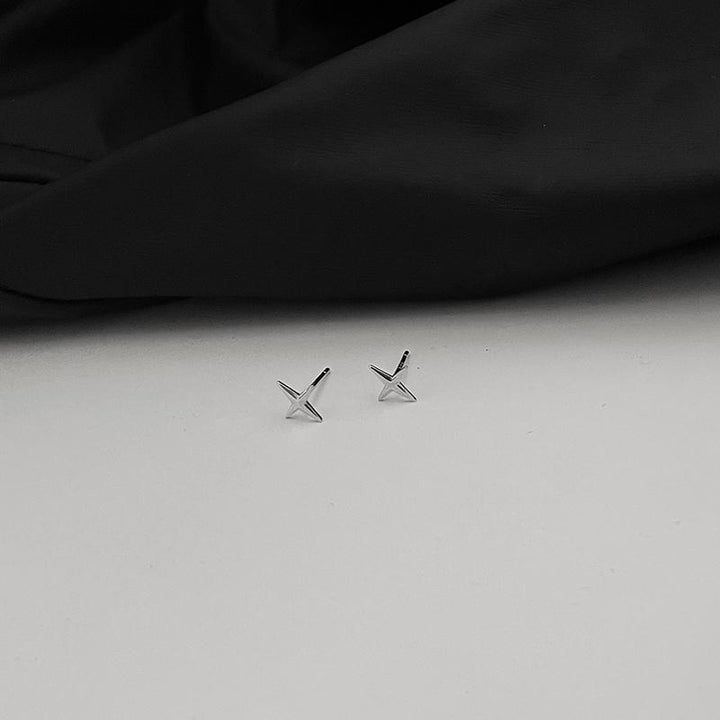 Four-Pointed Star Stud Earrings