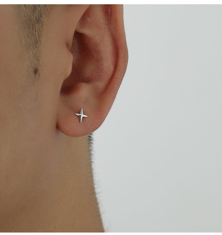 Four-Pointed Star Stud Earrings