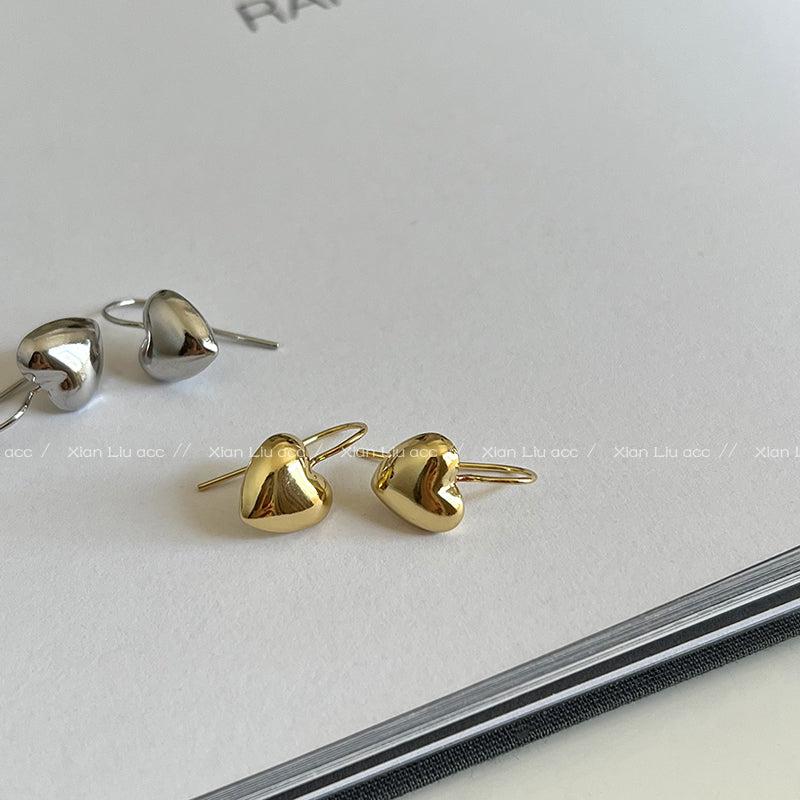 Gold & Silver Heart Earrings