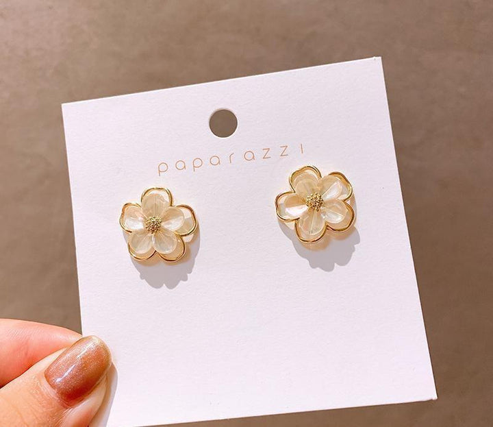 Golden Hollow Flower Earrings