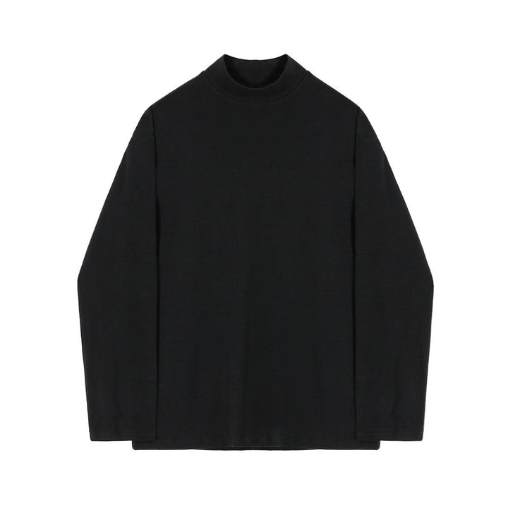 Half-high Collar Long-sleeved Cotton Shirt