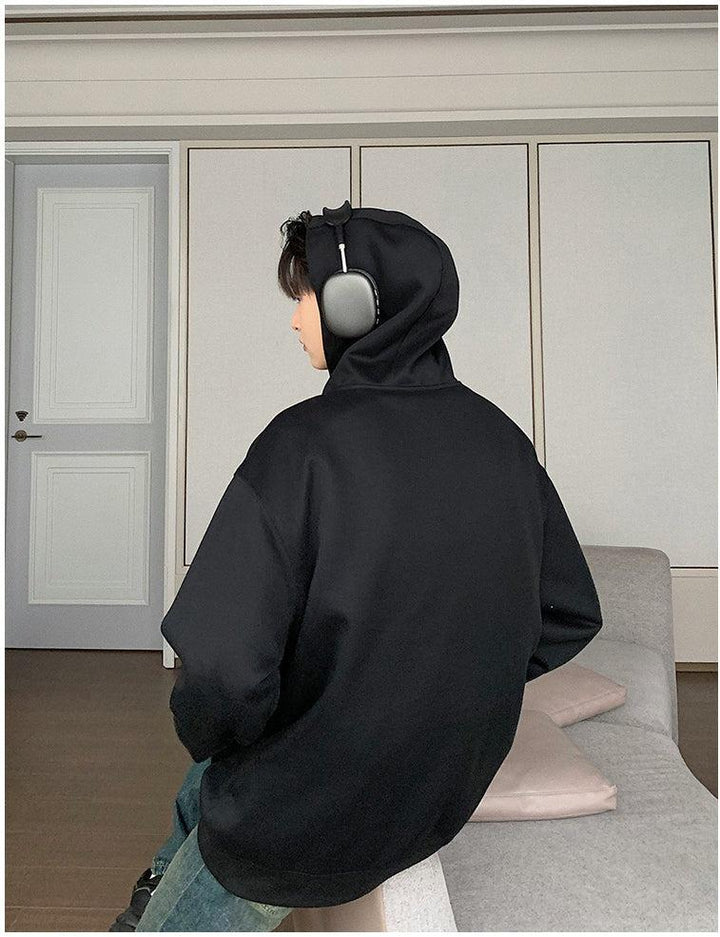 Hooded Stand Collar Half Zipper Sweater