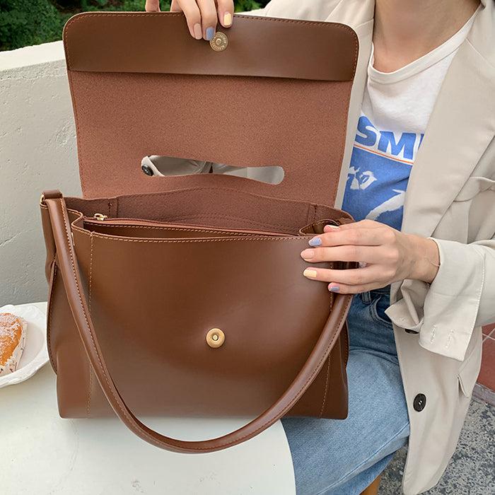 Large-Capacity Leather Shoulder Bag