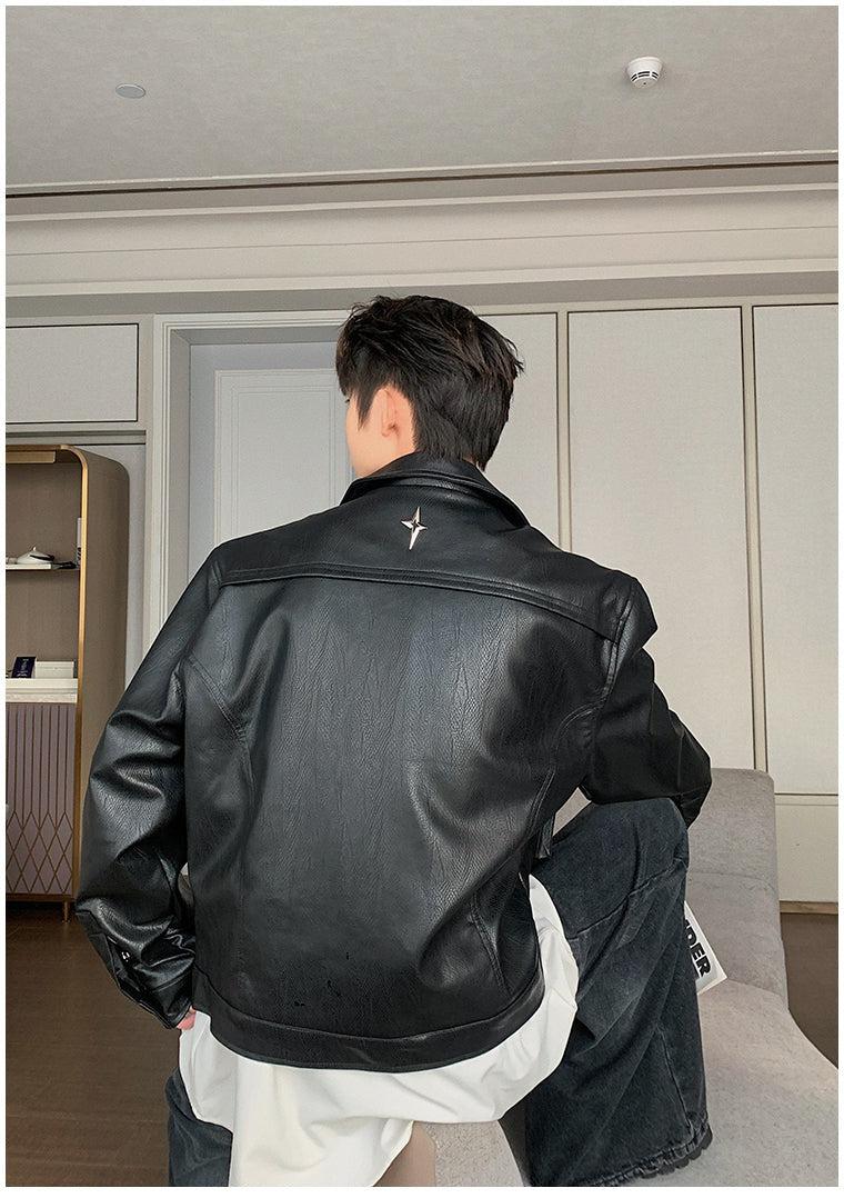 Leather PU Pocket Bomber Jacket