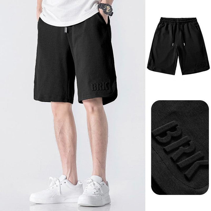 Letter Embroidery Drawstring Waist Shorts