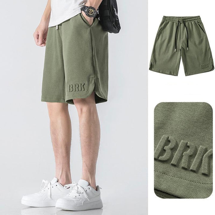 Letter Embroidery Drawstring Waist Shorts