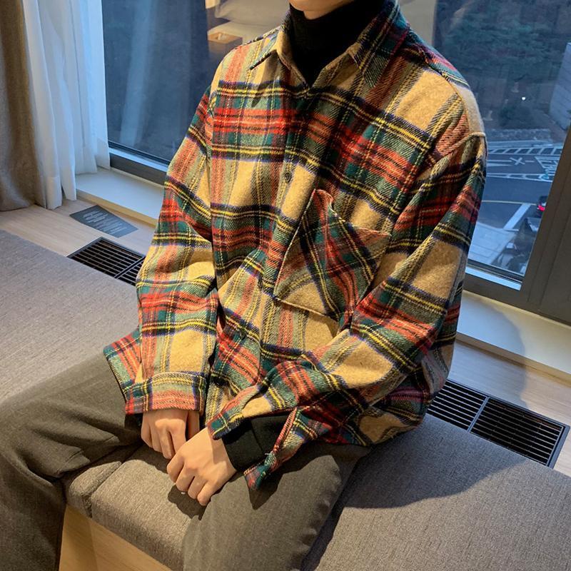 Long-Sleeved Plaid Shirt