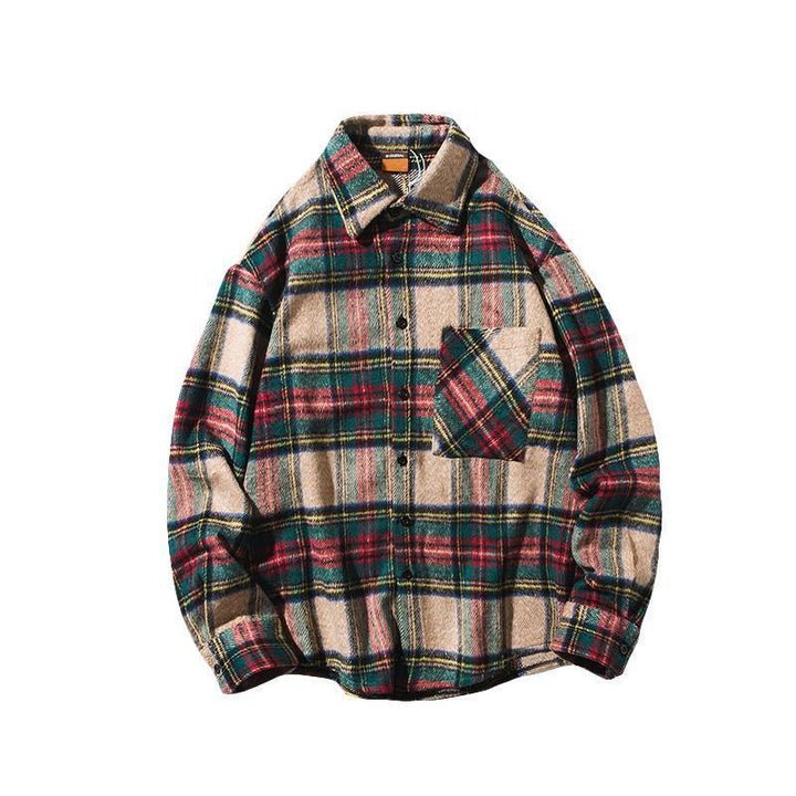 Long-Sleeved Plaid Shirt