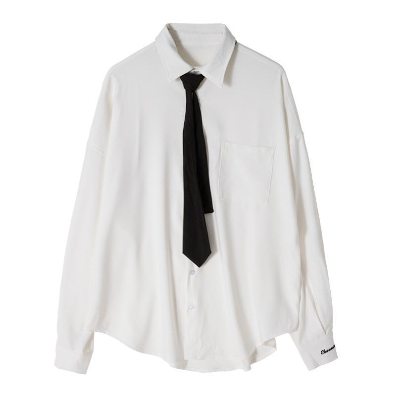 Loose Chiffon Shirt With Tie