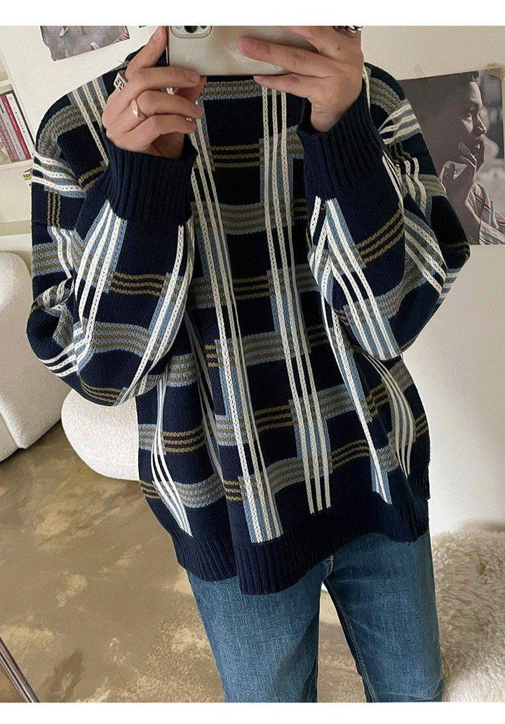 Loose Plaid Pullover