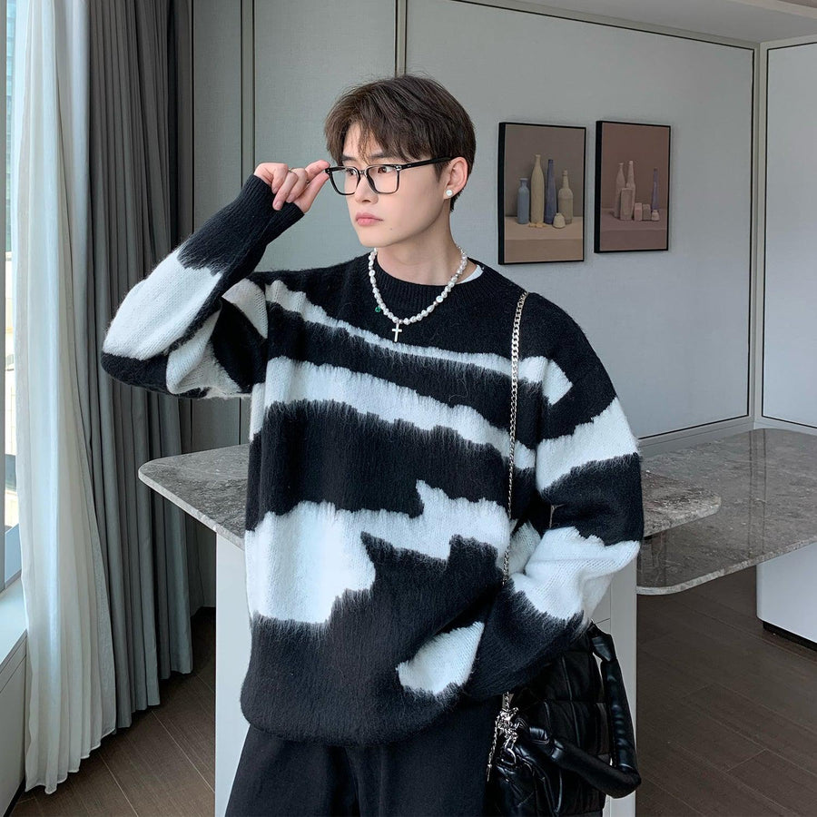 Loose Zebra Knitted Sweater