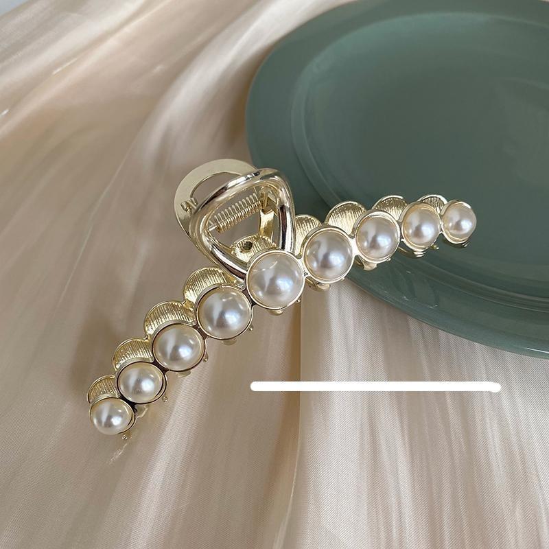 Metal Rhinestone Pearl Hair Clip