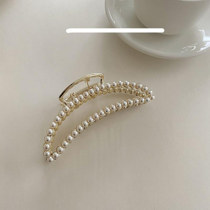 Metal Rhinestone Pearl Hair Clip