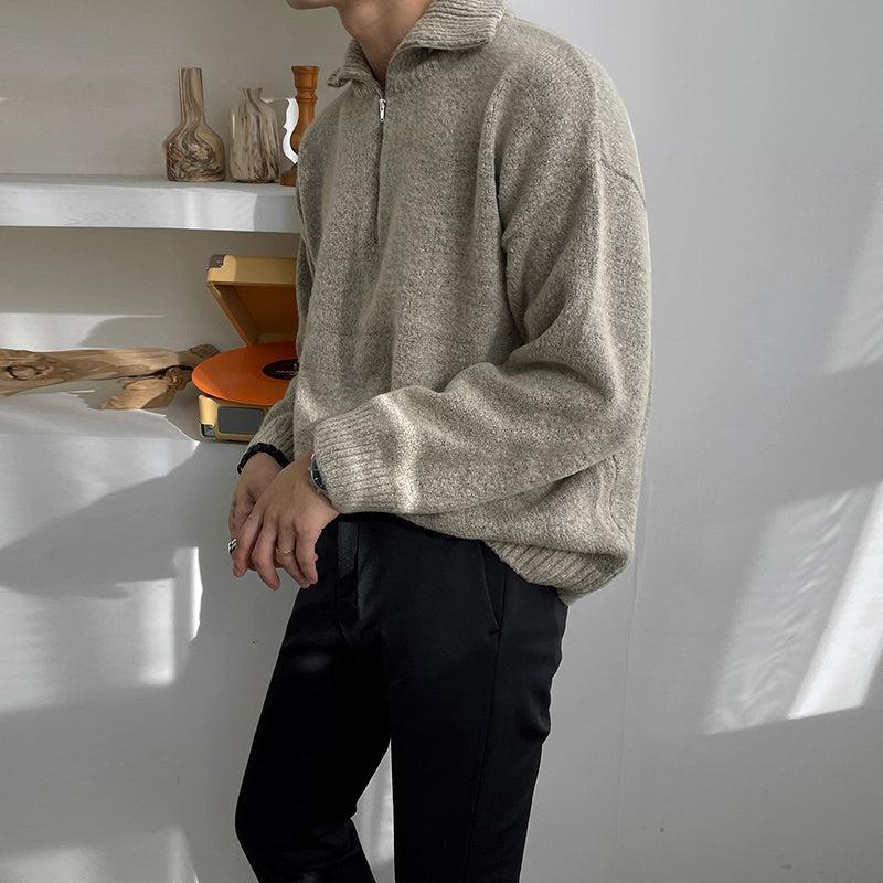 Necked Zipper Sweater – The Korean Fashion