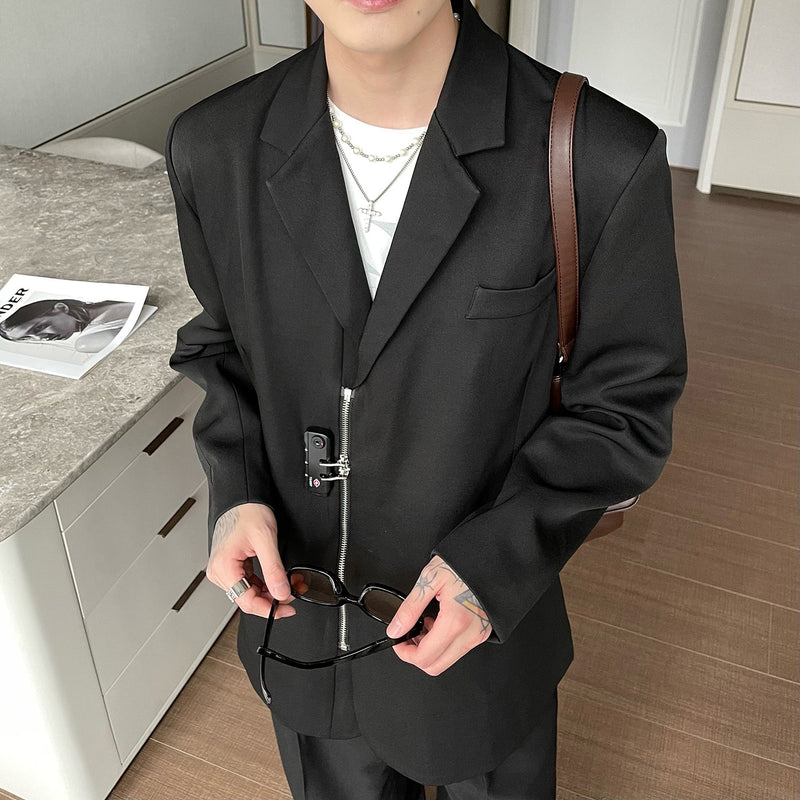 Oversized Zipper Blazer – The Korean Fashion