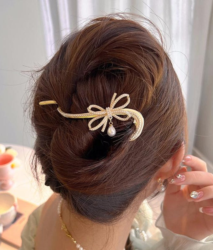 Pearl Bow Hair Clip