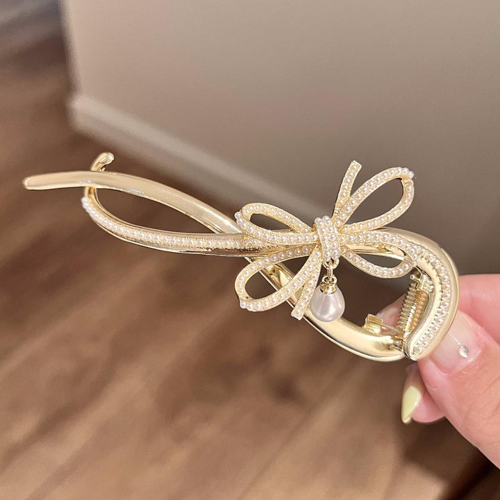 Pearl Bow Hair Clip