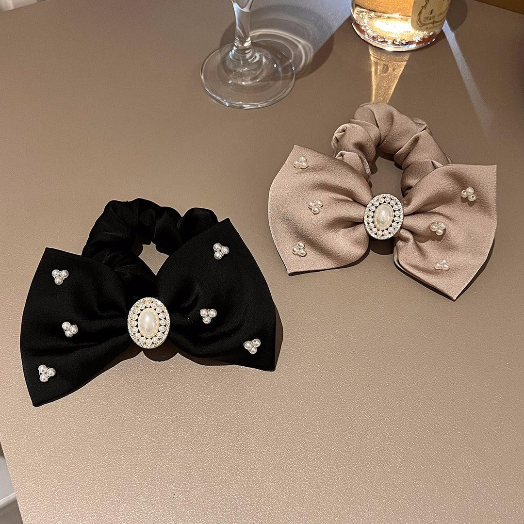 Pearl Bow Scrunchies