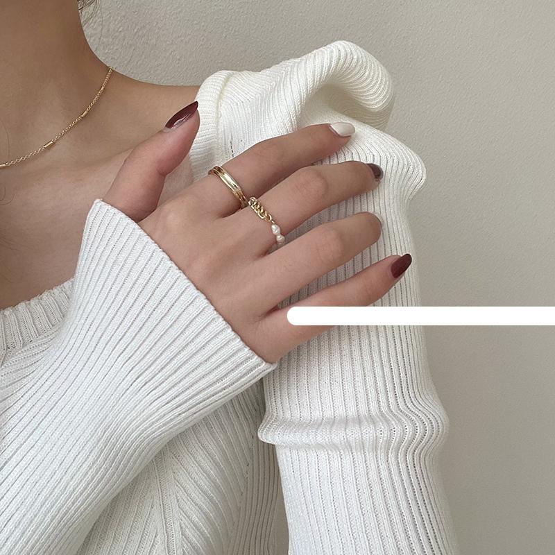 Pearl Chain Two-Piece Ring