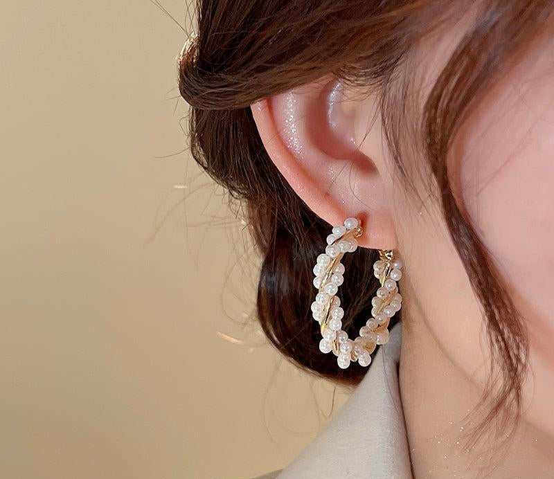 Pearl Hoop Earrings