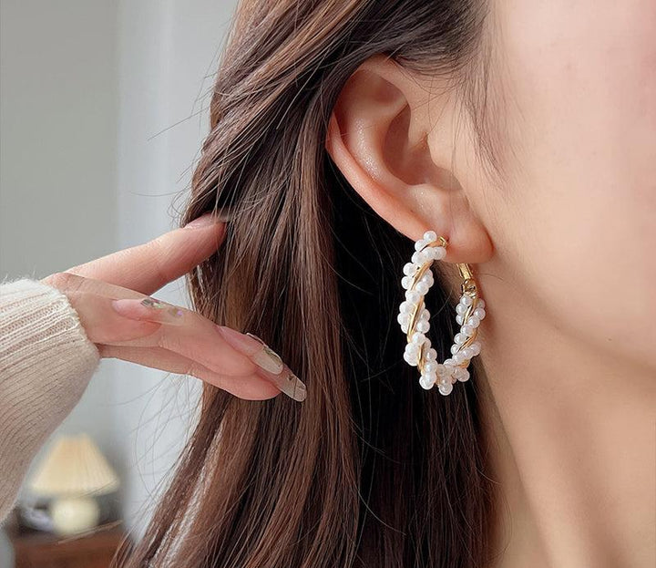 Pearl Hoop Earrings