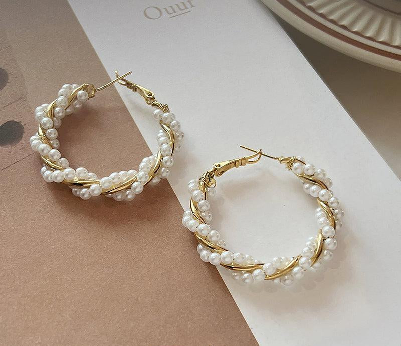 Pearl Hoop Earrings