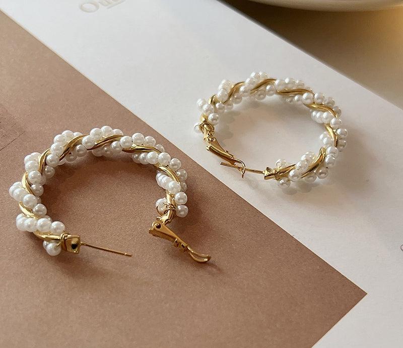 Pearl Hoop Earrings