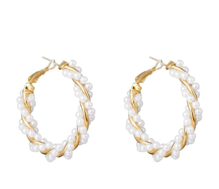 Pearl Hoop Earrings