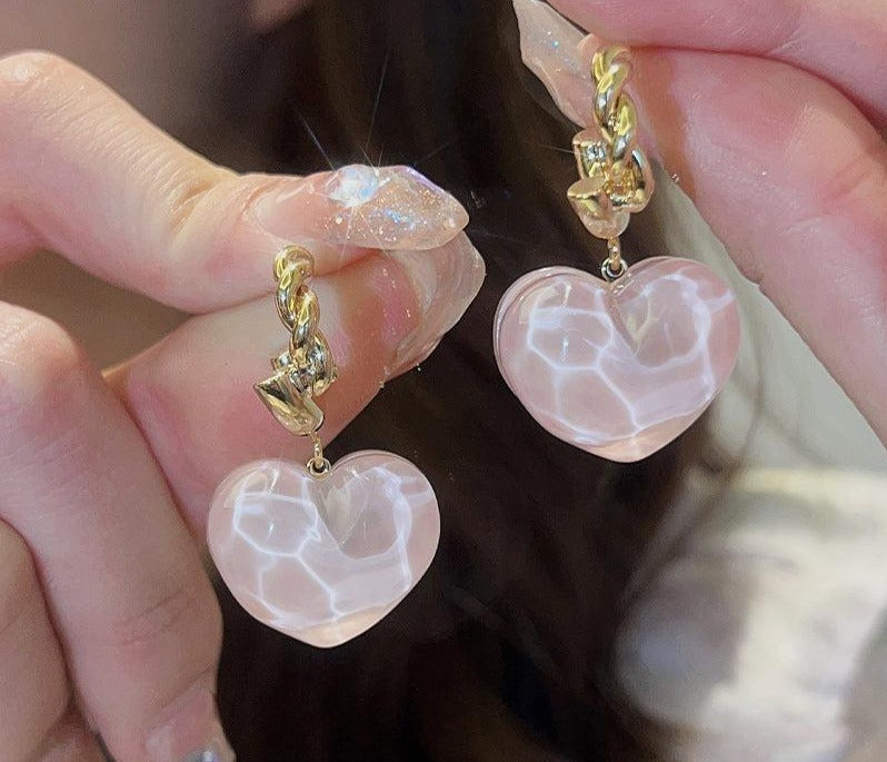 Pink Heart Earrings