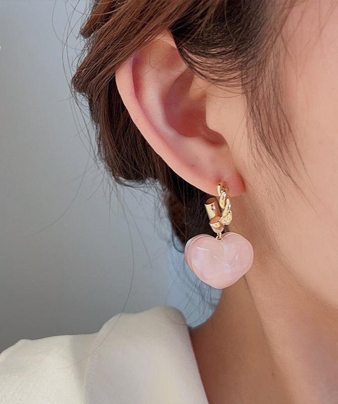 Pink Heart Earrings