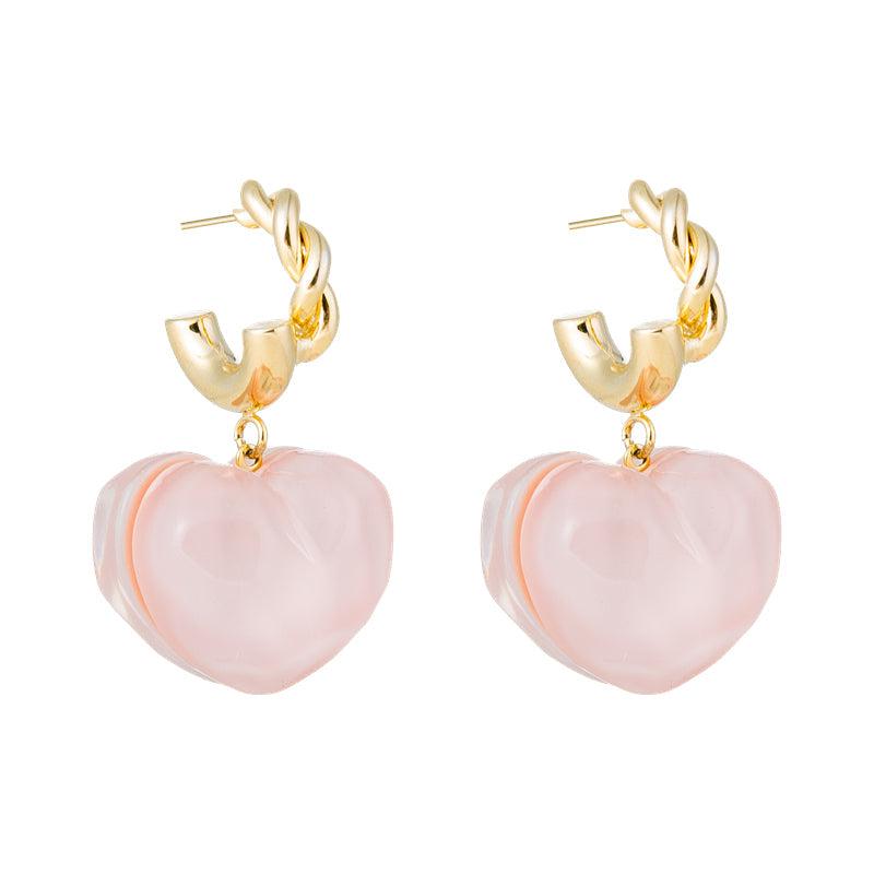 Pink Heart Earrings