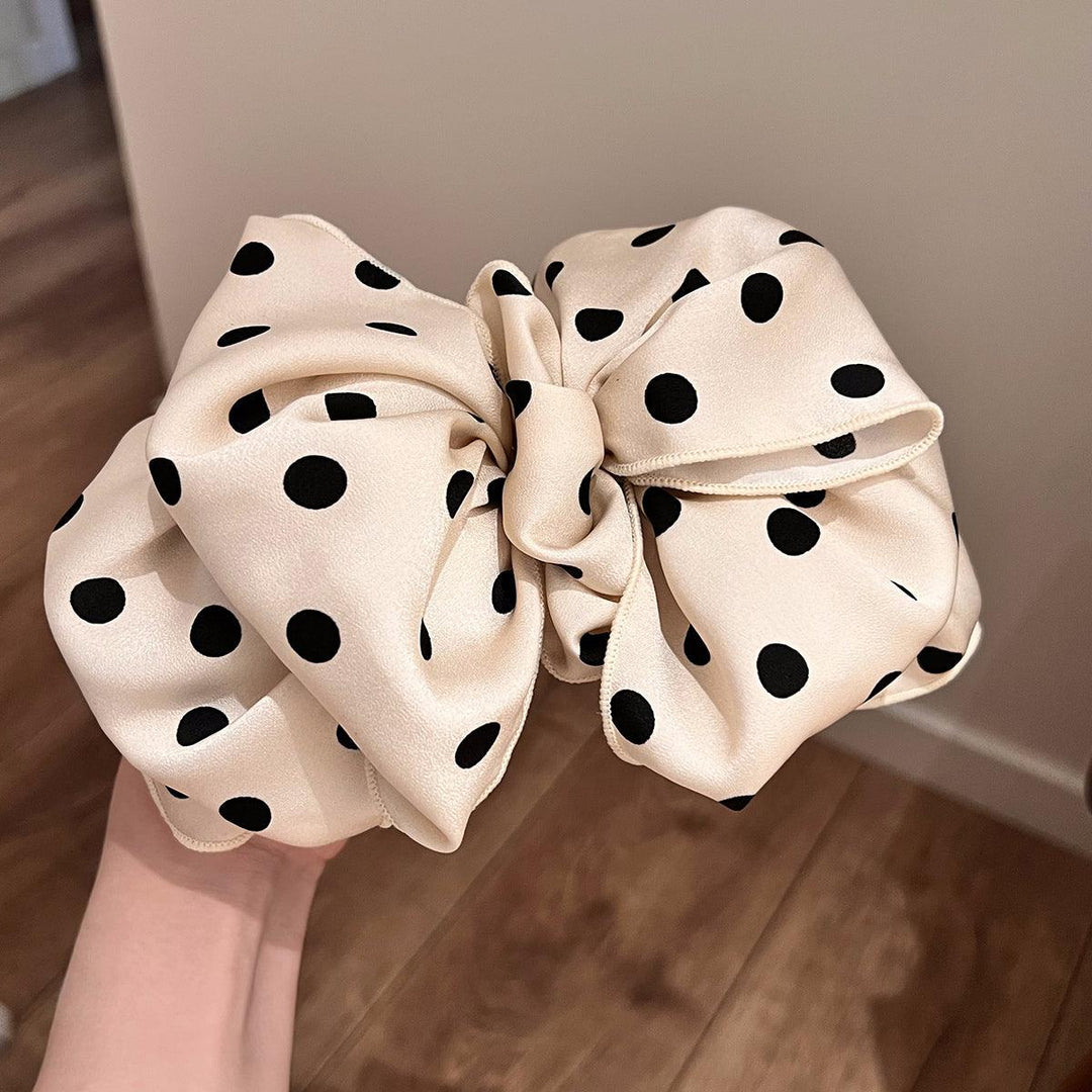 Polka Dot Bow Snap Hair Clip