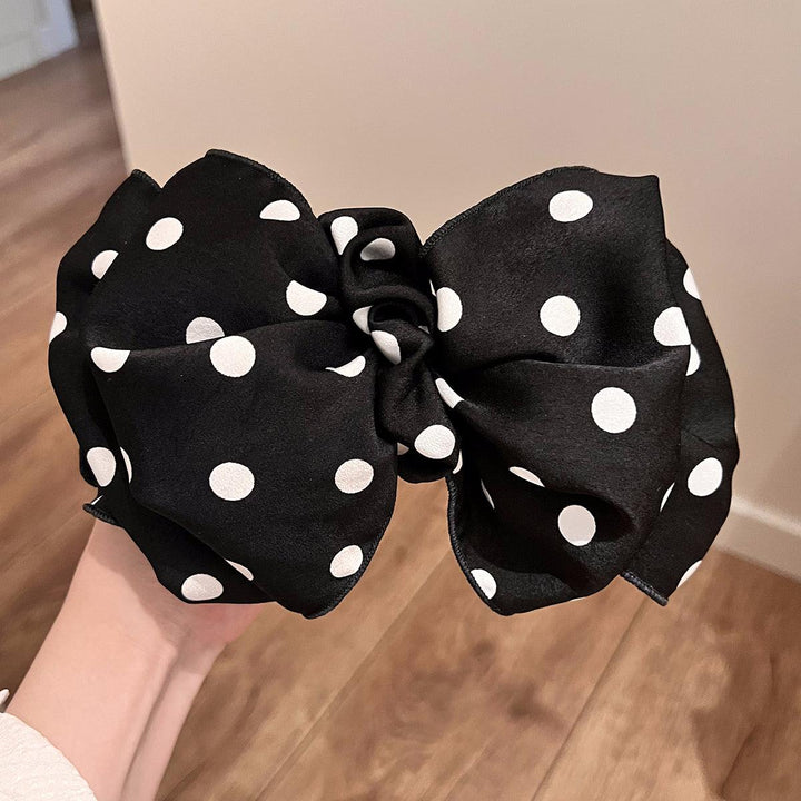 Polka Dot Bow Snap Hair Clip