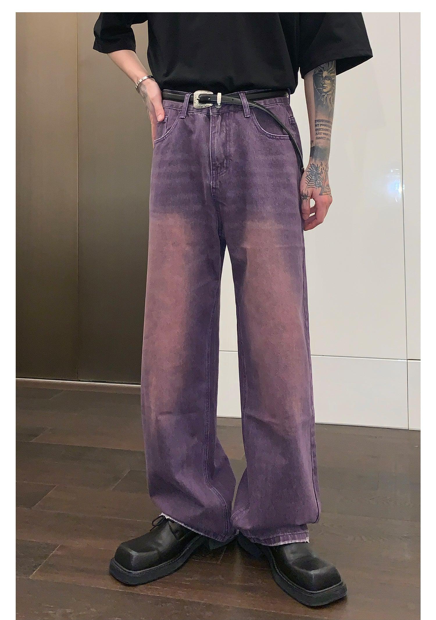 Purple Wide-leg Jeans – The Korean Fashion