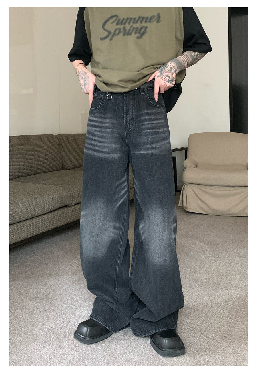 Retro Wide Leg Mopping Jeans