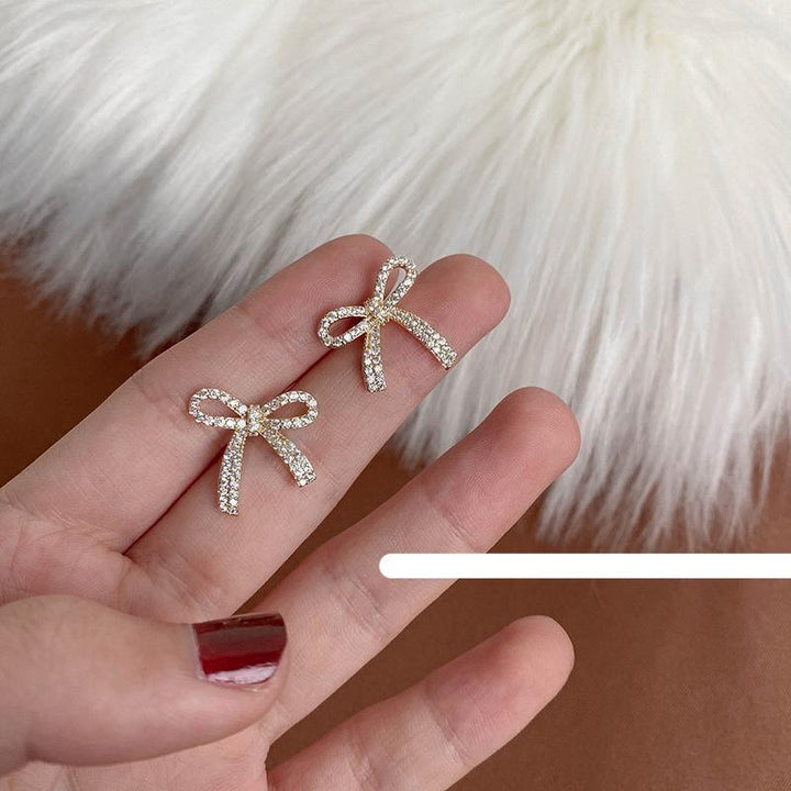 Rhinestone Bow Earrings