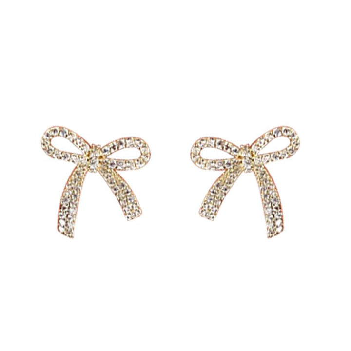 Rhinestone Bow Earrings