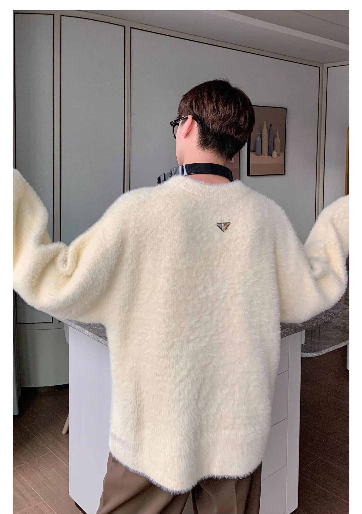 Round Neck Mohair Sweater – The Korean Fashion