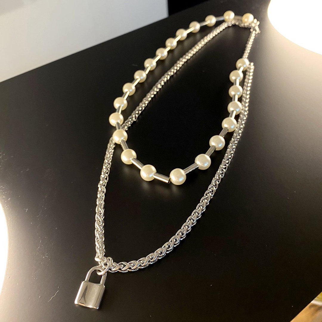 Silver Clavicle Pearl Necklace