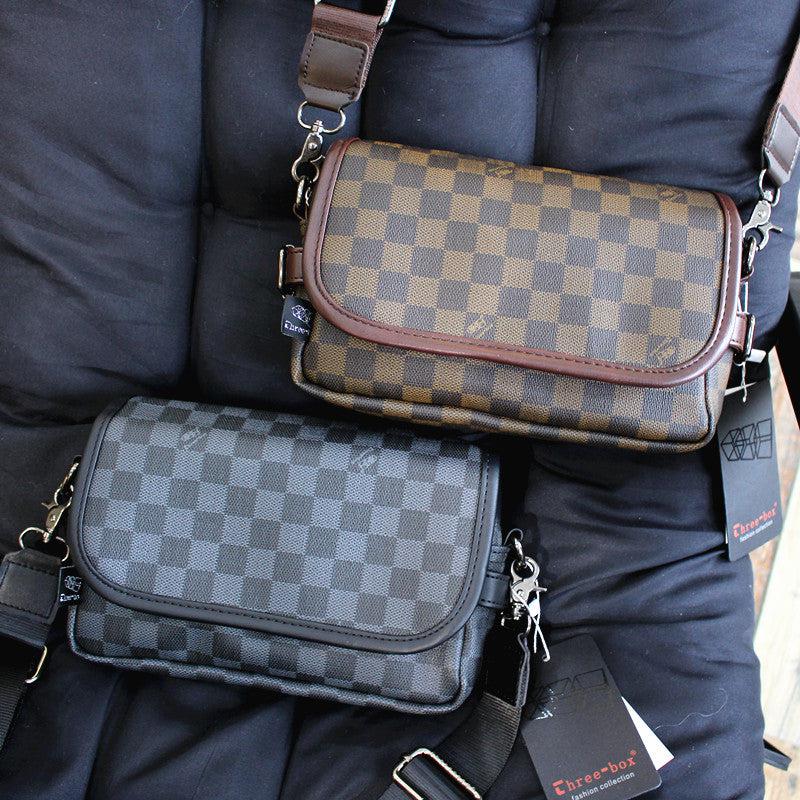 Checkered best sale messenger bag