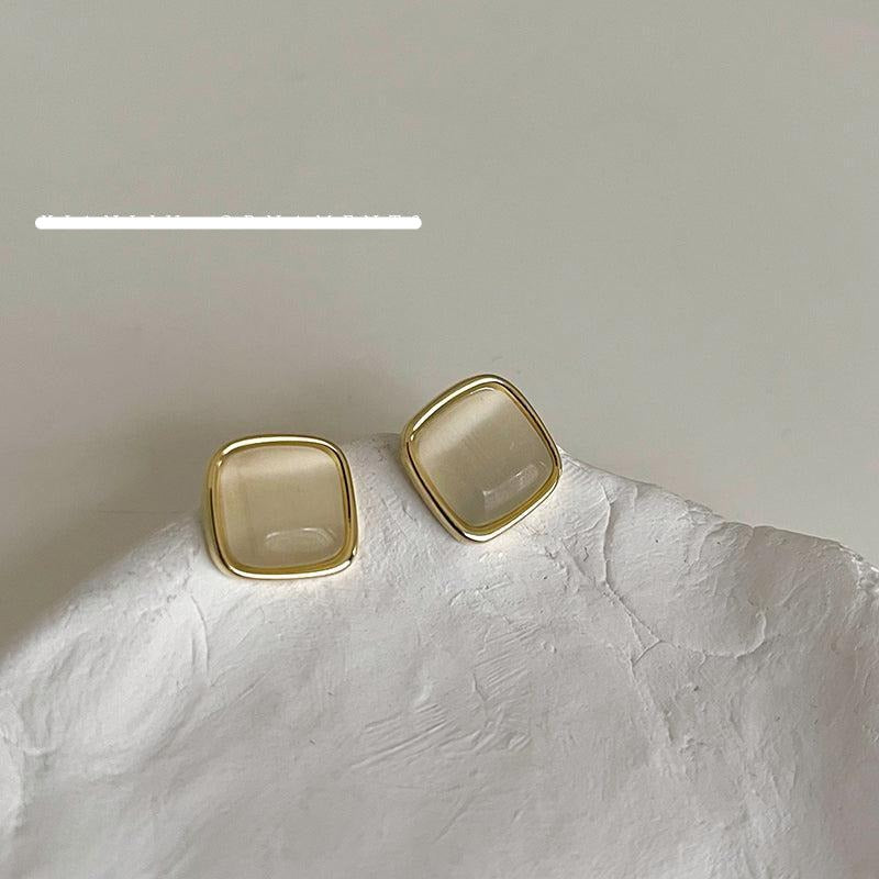 Square Opal Earrings